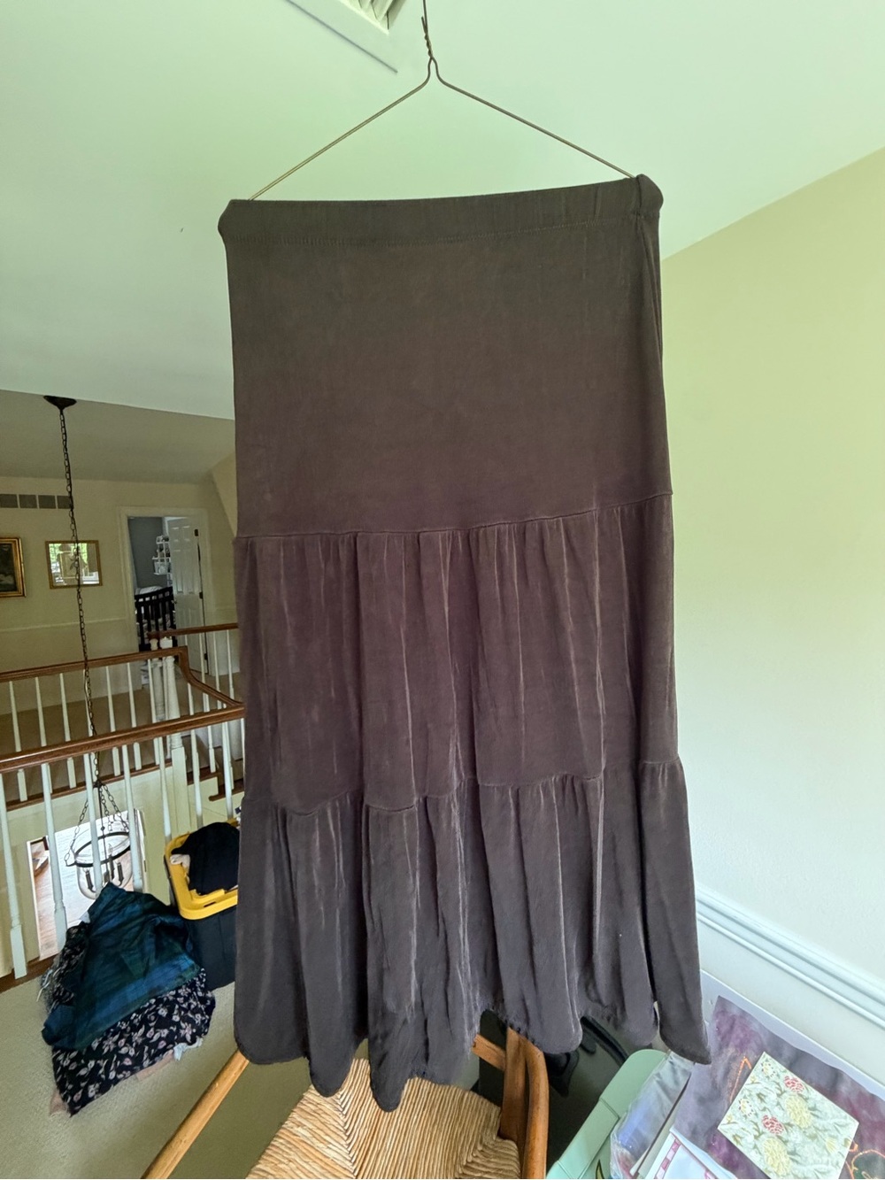 Chico's Brown Tiered Midi Skirt